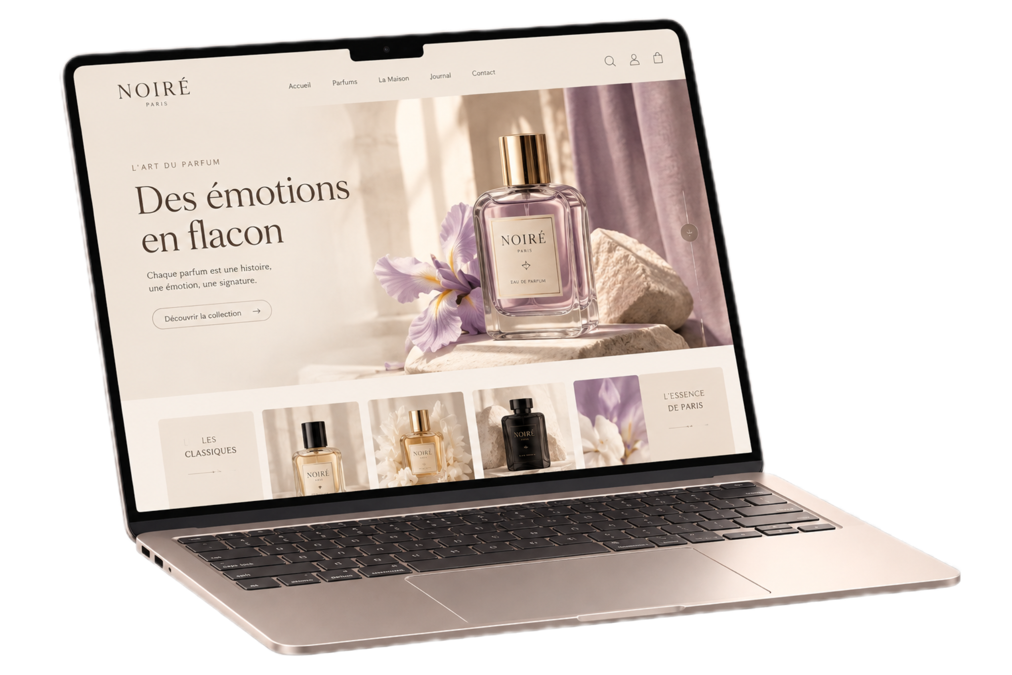 طراحی سایت لوکس عطر NOIRÉ